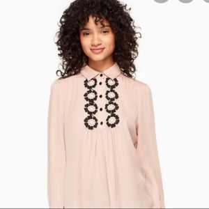 daisy lace silk shirt